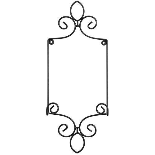 Vintage Plate Holder Rack with Black Metal Scrollwork - MyGift