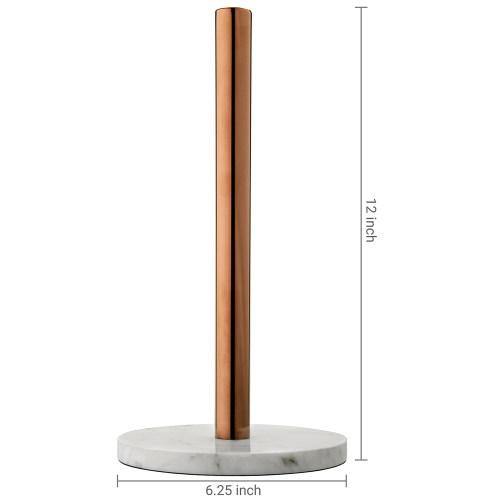 White Marble & Brass Plated Metal Paper Towel Holder - MyGift