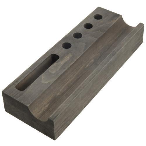 Vintage Gray Wood Office Organizer with Smartphone Holder - MyGift