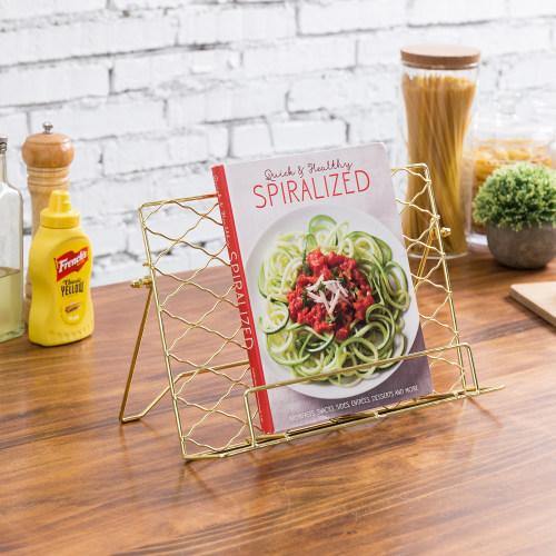 Brass Tone Metal Wire Cookbook/Tablet Stand - MyGift