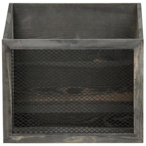 Vintage Gray Wood & Chicken Wire Magazine Holder - MyGift