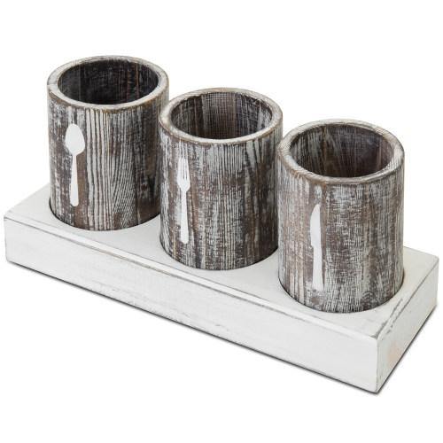 Rustic Torched Wood Tabletop Condiment Holder – MyGift