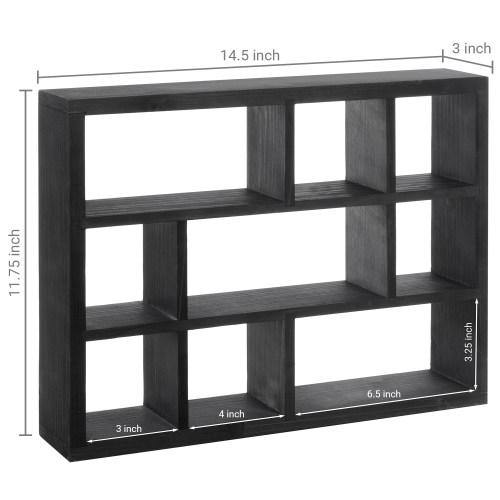 Black Wood Shadow Box Display Shelf - MyGift