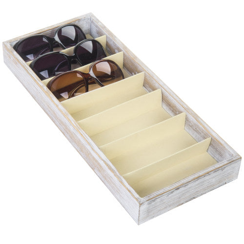 Shabby-Chic Whitewashed Wood Sunglass Display-MyGift