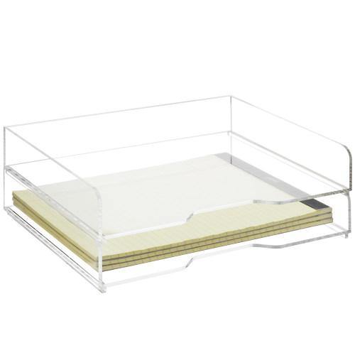 Clear Acrylic Stacking Desktop Document Trays, Set of 2 - MyGift