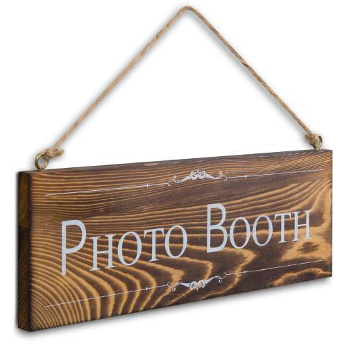 Rustic Dark Brown Wood Photo Booth Sign - MyGift