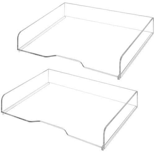 Clear Acrylic Stacking Desktop Document Trays, Set of 2 - MyGift