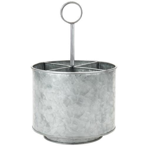 Galvanized Silver Metal Flatware Server Caddy - MyGift