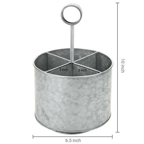 Galvanized Silver Metal Flatware Server Caddy - MyGift