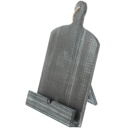 Gray Wood Cutting Board-Style Cookbook and Tablet Stand-MyGift