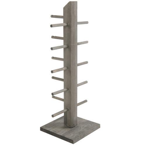 5-Pair Sunglass/Jewelry Display Stand, Gray Wood - MyGift