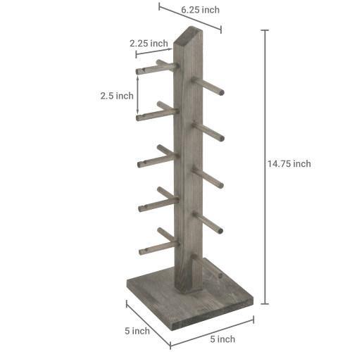 5-Pair Sunglass/Jewelry Display Stand, Gray Wood - MyGift