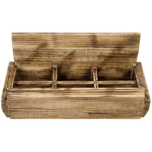 Rustic Solid Wood Tabletop Remote Control Organizer - MyGift