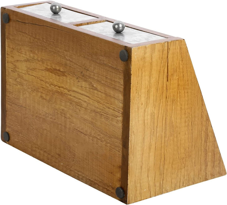 Rustic Mango Wood & Galvanized Metal Desktop Organizer-MyGift