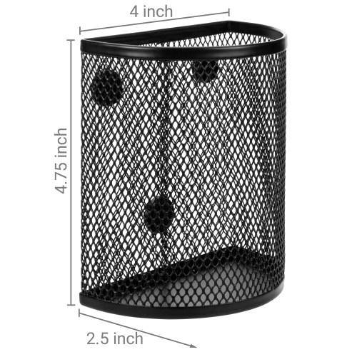 Magnetic Black Metal Mesh Whiteboard Baskets, Set of 2 - MyGift