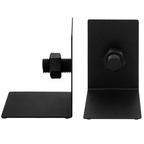 Industrial Nuts and Bolts Design Black Metal Bookends, Set of 2 - MyGift