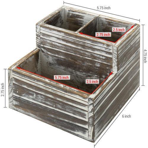 Rustic Torched Wood Office Supply Holder - MyGift