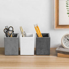 Natural Wood Desktop Pen & Pencil Holder Cups or Office Supplies Organizer, Set of 2