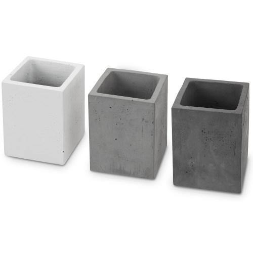 Modern Gray Concrete Pencil Cups, Set of 3 - MyGift