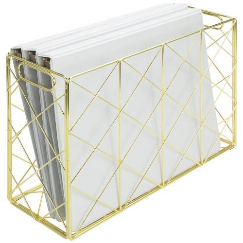 Brass Metal Wire Magazine and File Organizer - MyGift