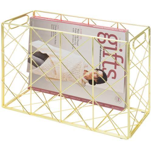 Brass Metal Wire Magazine and File Organizer - MyGift