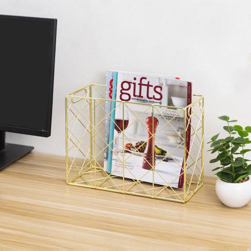 Brass Metal Wire Magazine and File Organizer - MyGift