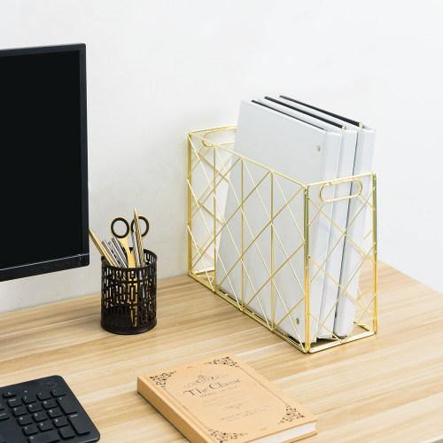Brass Metal Wire Magazine and File Organizer - MyGift