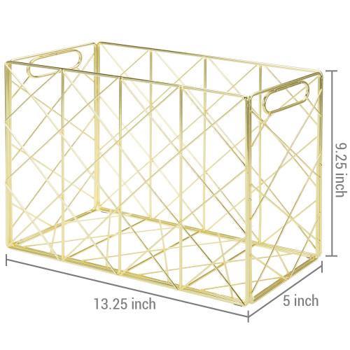 Brass Metal Wire Magazine and File Organizer - MyGift