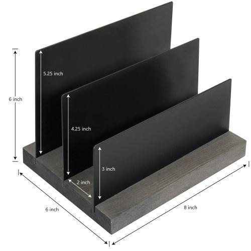 Chalkboard Panel Mail Sorter with Gray Wood Base - MyGift