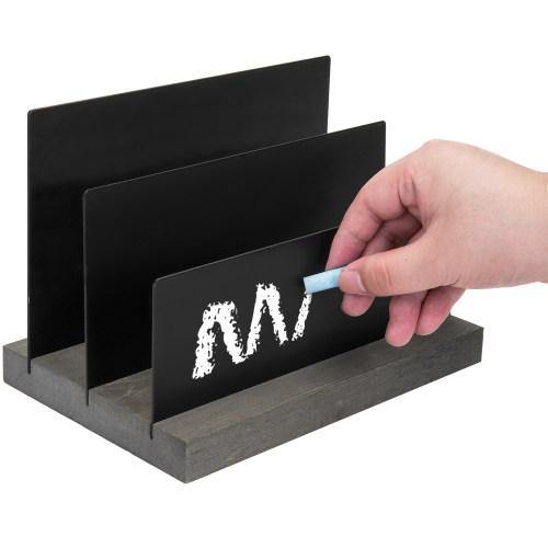 Chalkboard Panel Mail Sorter with Gray Wood Base - MyGift