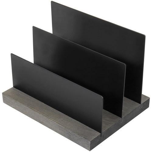 Chalkboard Panel Mail Sorter with Gray Wood Base - MyGift