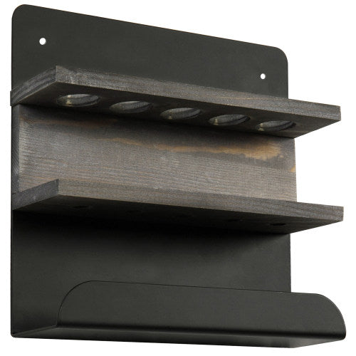 Gray Wood and Black Metal Whiteboard Organizer-MyGift