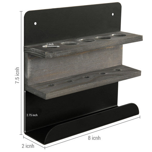 Gray Wood and Black Metal Whiteboard Organizer-MyGift