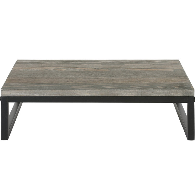 Gray Wood Computer Monitor Riser Stand for Desk, Desktop Storage Shelf and Laptop Holder-MyGift