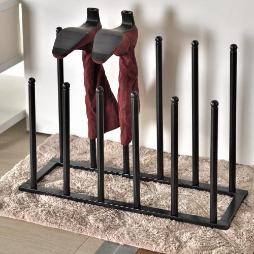 Modern Black Metal 6-Pair Boot Rack – MyGift