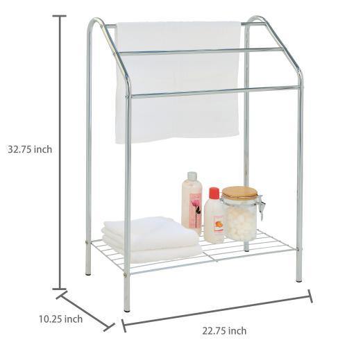 Freestanding Chrome-Plated Metal 3 Tier Towel Rack - MyGift