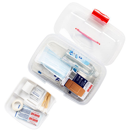 Red & Clear Plastic First Aid/Craft Box-MyGift