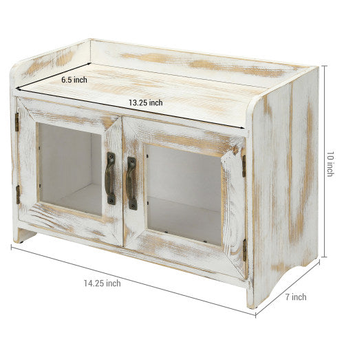 Whitewashed Wood Kitchen & Bathroom Countertop Cabinet-MyGift