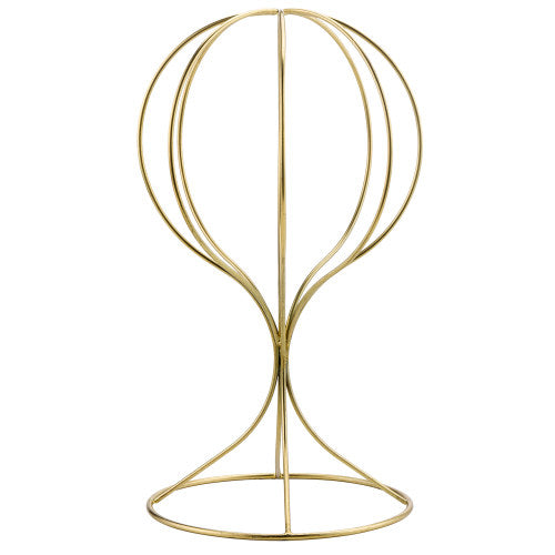 Brass Plated Metal Hat & Wig Display Stand-MyGift