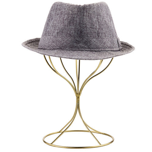 Brass Plated Metal Hat & Wig Display Stand-MyGift