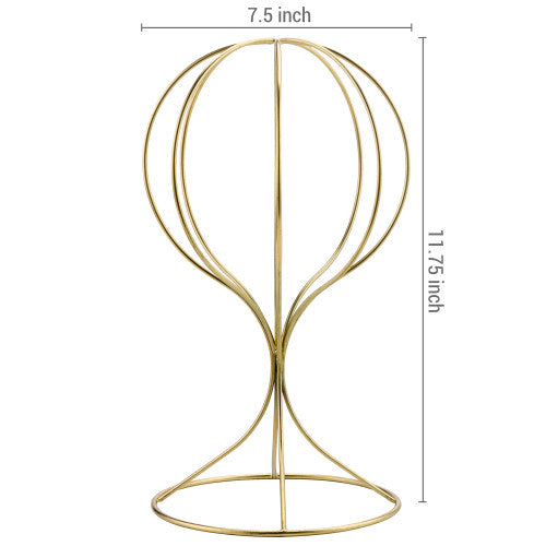 Brass Plated Metal Hat & Wig Display Stand-MyGift