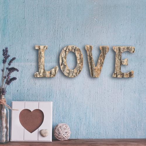 Rustic Exposed Wood 'Love' Block Letter Sign-MyGift