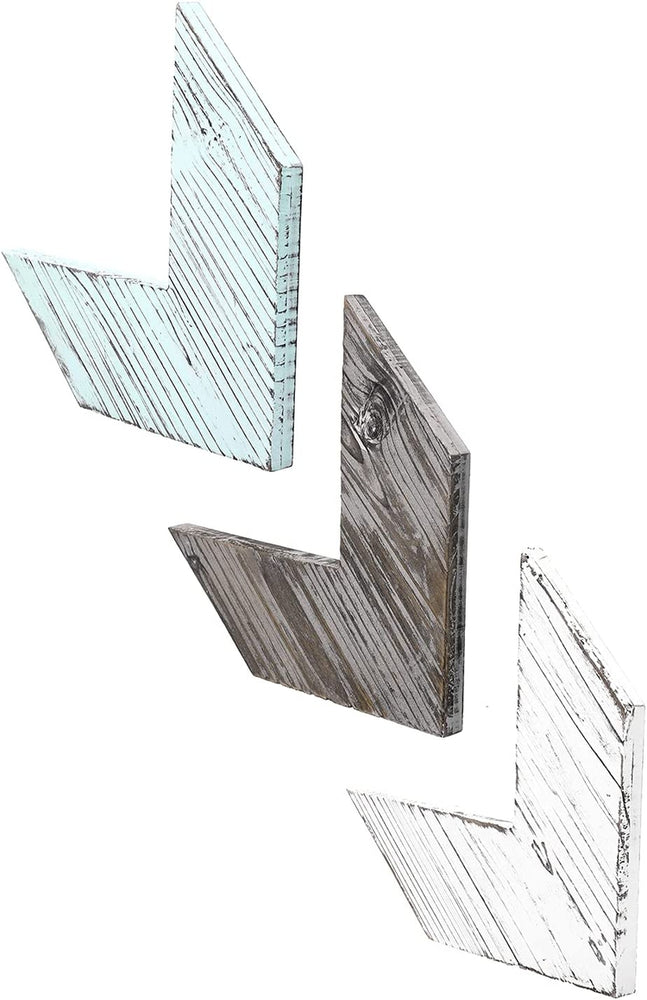 Rustic Wood Chevrons, Multicolor, Set of 3-MyGift