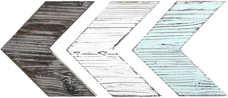 Rustic Wood Chevrons, Multicolor, Set of 3-MyGift