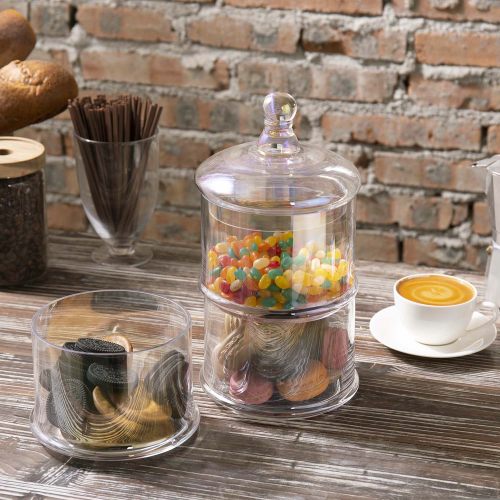 3-Tier Iridescent Rainbow Tone Translucent Stacking Apothecary Jars, Round Glass Display Candy and Cookie Containers-MyGift