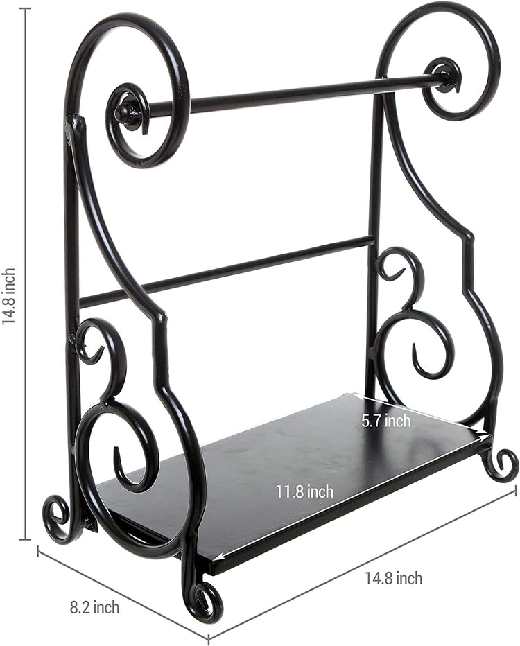 Fancy Paper Towel Holder Stand, Black Stylish Wrought Iron, Classic  Decorative Countertop Holder