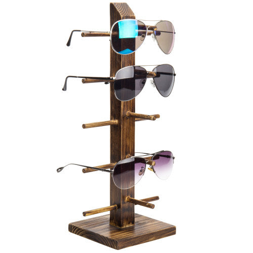 Rustic Brown Wood Tabletop Sunglass Display Stand-MyGift