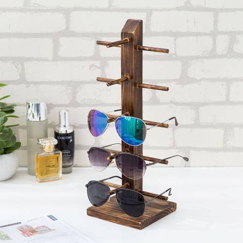 Rustic Brown Wood Tabletop Sunglass Display Stand-MyGift