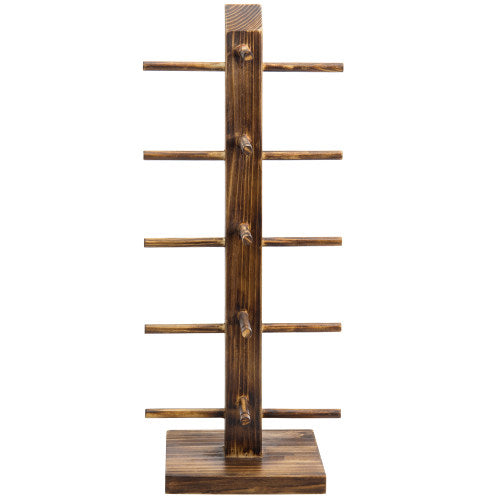 Rustic Brown Wood Tabletop Sunglass Display Stand-MyGift