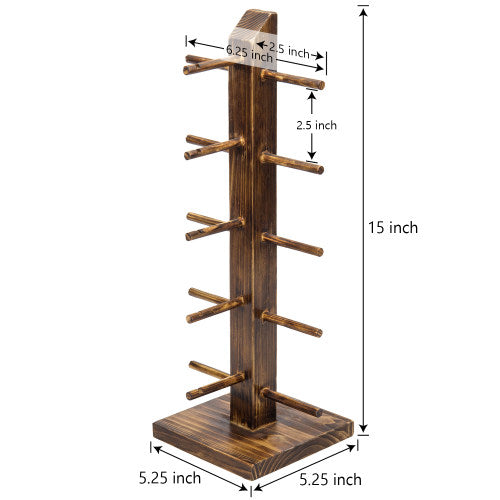 Rustic Brown Wood Tabletop Sunglass Display Stand-MyGift